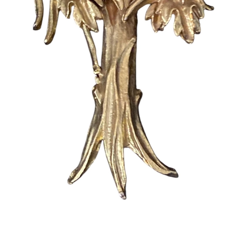 Vintage Gold Tree Brooch with Pearl Accent - Picture 4 of 5